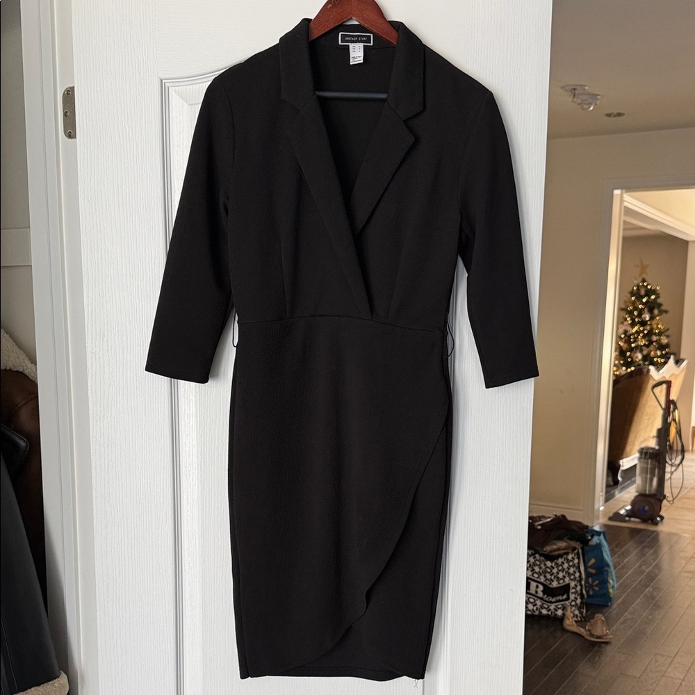 Classic Black Quarter Sleeve Dress (no belt)
